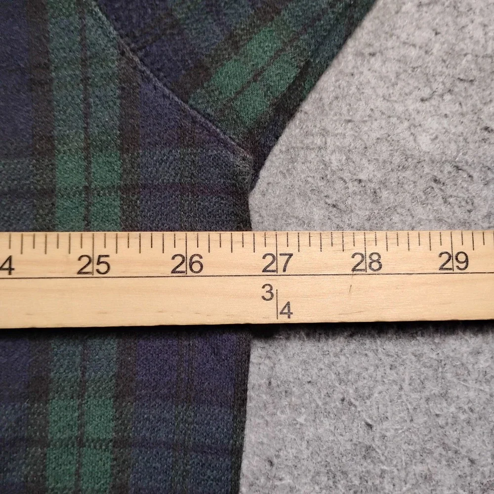 Vintage Polo Ralph Lauren Mens XL Black Watch Plaid Rugby Shirt Long Sleeve